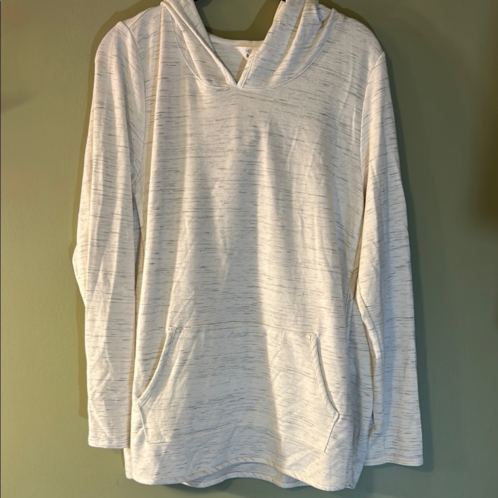Cozy White/ gray heathered  Hooded Sweatshirt